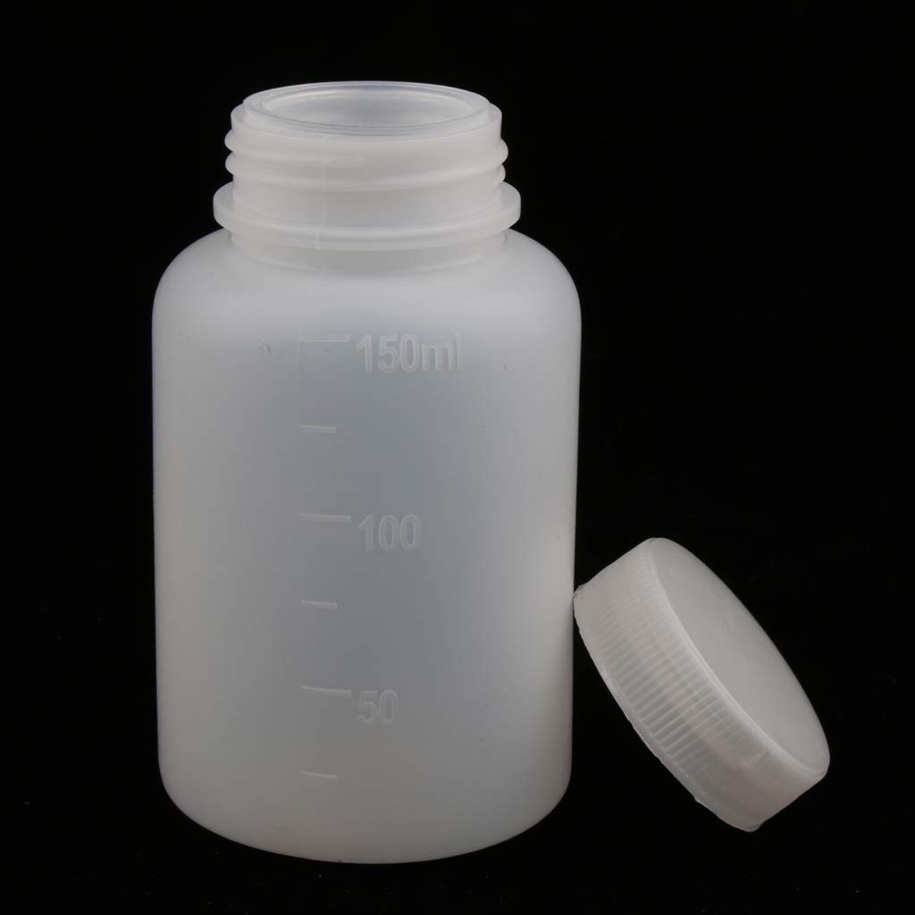 10 bottiglie di plastica vuote graduate per laboratorio chimico, 150 ml