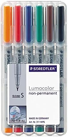 Staedtler Lumocolor Non-permanent Pen 311 -9 Superfine 0.4mm Line - Black (Pack of 10)