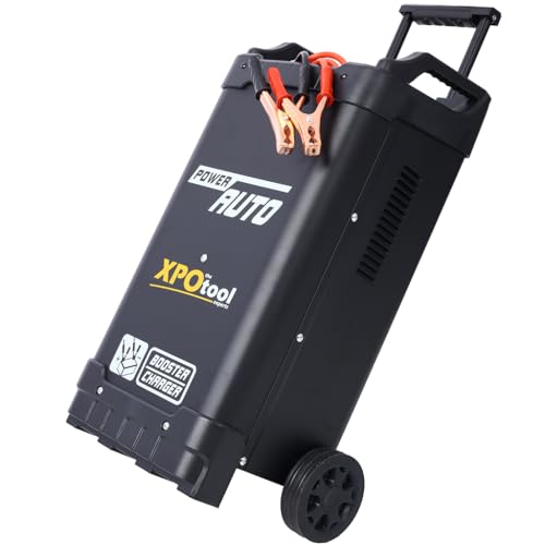 12-24V Manual Timer-Controlled Wheeled Battery Charger and Jump Starter, Professional Grade Engine Starter for Cars, SUVs, Trucks, and Boats, 12v + 24v Battery Charger - 30 to 450 Amp