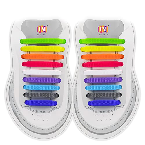 Inmaker No Tie Lacets de Chaussure pour Unisexe Enfants et Adultes Shoe Laces élastiques sans nœud pour Chaussures de Sport running Sports Shoes Sneaker Conseil Bottes