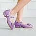Stelle Girls Dress Shoes Glitter Princess Shoe Flower Mary Jane Low Heels Party Wedding Prom Footwear for Toddler Kids(T08-Purple, 8MT)
