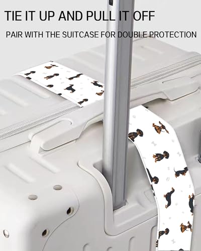 Image of Luggage Straps for Suitcases, Adjustable Travel Belt, Durable Wide Luggage Strap, Cute Suitcase Strap Identifiers with Buckle, Bag Straps for Luggage, Cute Dogs