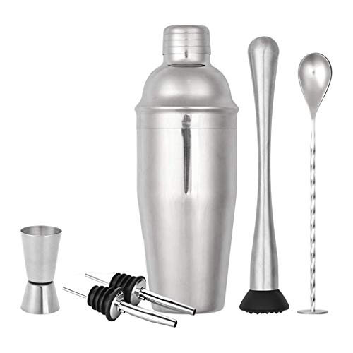 Set de Coctelera 6 piezas con Jigger medidor y Cuchara