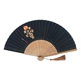 浴衣 扇子 和装 [なごみや] 訳あり 竹久夢二 シルク 扇子夏扇 ゆかた 夏着物用 暑さ 熱中症 対策 レディース Free Size なでしこ_黒