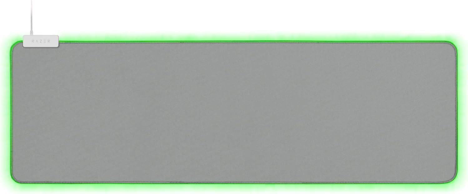 Razer Goliathus Extended Chroma Mercury, Micro-Textured Cloth Surface, Optimized for All Sensitivity Settings and Sensors, Powered by Razer Chroma, Soft Extended Gaming Mouse Mat, White