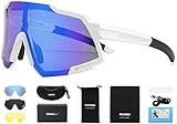 ITSCOOL Polarized Sports Sunglasses with 3 Interchangeable Lenses for Men Women Lightweight Cycling