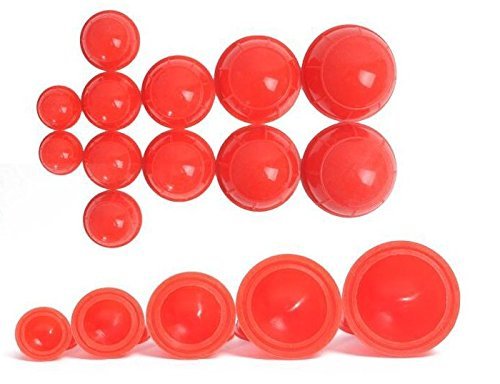 12 Cups Silicone Medical Vacuum Massage Cupping Cups Health Care Travel Set (Red)