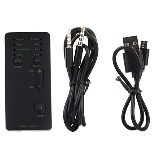 External Sound Card, Voice Changer Sound Card Portable Mini Voice Changer Live Broadcast Sound Card for Mobile Phone PC Interface USB Interface Volume Control Plug & Play (English Version)