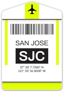 Squiddy San Jose California Airport Code SJC Travel Luggage Tag - Vinyl Sticker Decal for Phone, Laptop, Water Bottle (3" high)