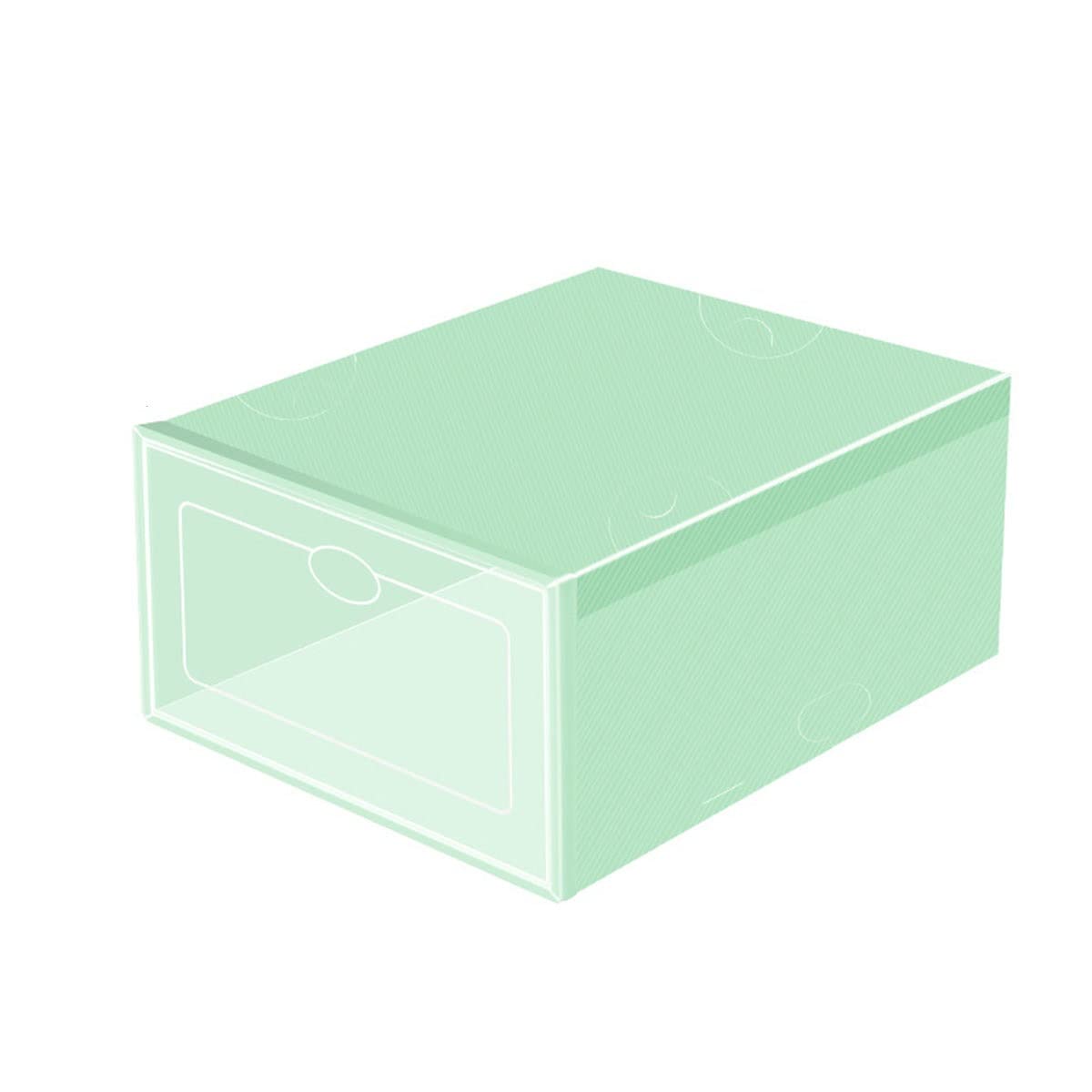 Boite Rangement Chaussures Platique Transparente Empilable Pliable Respirante Verte