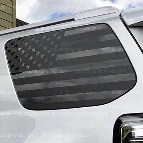 Skull Daddy Graphics USA PRECUT Window Flags Decal Stickers to fit Toyota 4Runner 2010-2022 (Both Sides)