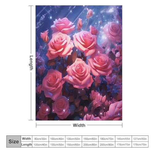 Manta de franela con rosas de alta suavidad colcha decorativa sofá 6