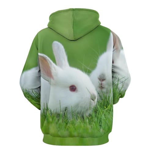 Sweat à Capuche Lapin Blanc UMENG Pull Confortable pour Vos Journées Cocooning