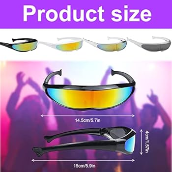 THATSRAD 4 Stück Futuristische Sonnenbrille Zyklop Brille Rollenspiel