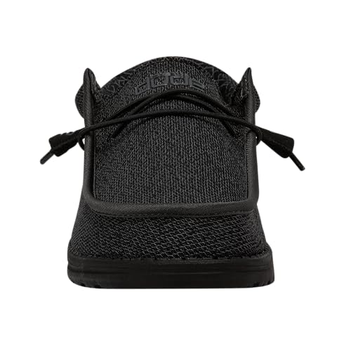 Image of HEYDUDE Men's Wally Sox Micro Total Black Size 12 | Men's Shoes | Men's Lace Up Loafers | Comfortable & Light-Weight