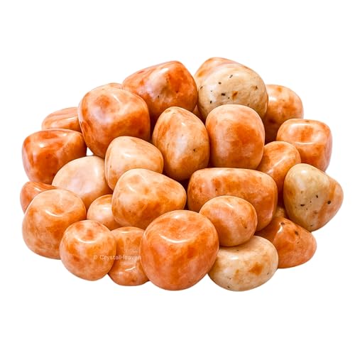Image of Certified Sunstone Crystal Healing Tumbled Stone, Natural Polished Crystals for DIY Crafts, Manifestation, Meditation, Pooja Feng Shui and Reiki Healing (30 Grams)