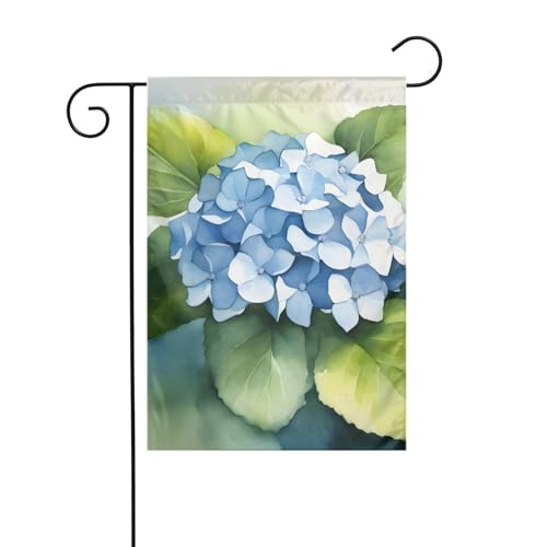 XBKGOHA Hortensia Aquarelle Photo Jardin Mât De Drapeau Extérieur Cour Décoration Tendance 30,5 x 45,7 cm
