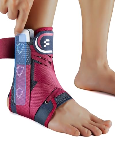 Fitomo Ankle Support Women, Ankle Support for Ligament Damage, Ankle Brace with Removable Stabilizers for Injury Prevention and Recovery, Suitable for Wearing in Shoes, 1 Unit