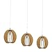 Produktbild EGLO Pendelleuchte Cossano, 3 flammige Hängelampe Vintage, Modern, Hängeleuchte aus Stahl und Holz in Nickel-Matt, Ahorn, Esstischlampe, Wohnzimmerlampe hängend mit E14 Fassung