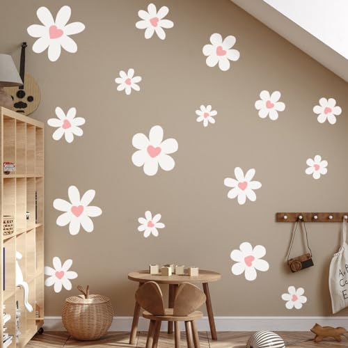Vinilos Decorativos, Flores Blancas con Corazón, 4 Piezas miniatura 5