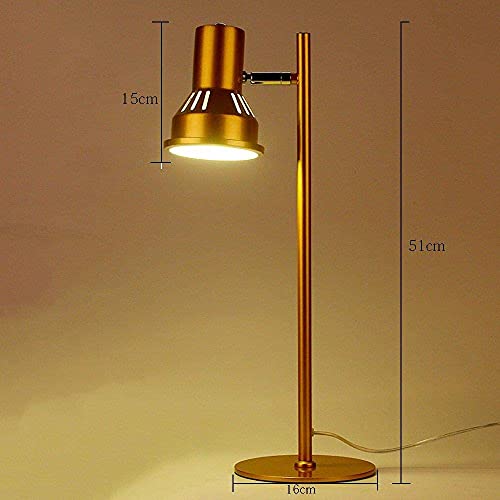 Lampe de travail industrielle dorée en fer avec éclairage post-moderne bureau
