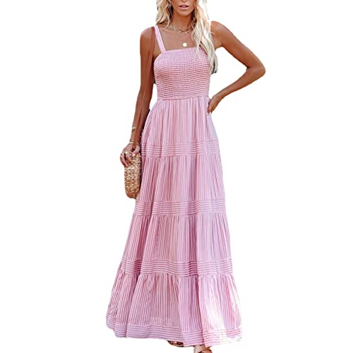 Vestido Largo con Estampado De Tirantes Y Tirantes De Estilo Festivo para Mujer De Verano Sexy