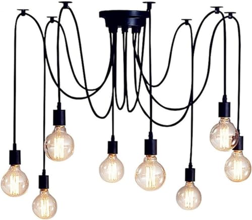 Candelabros Modernos de Brillo Blanco/Negro, lámpara de Bombilla