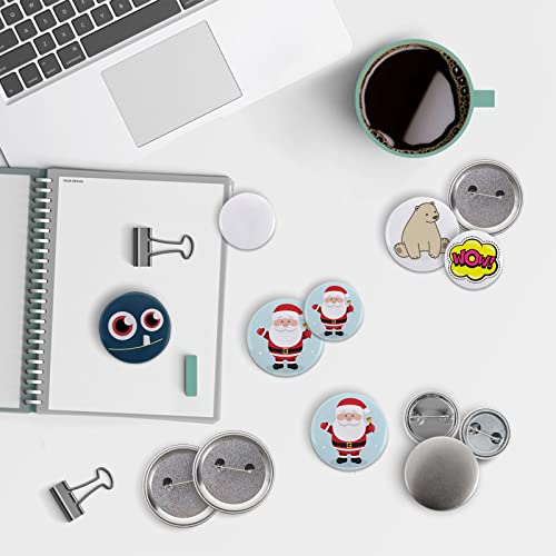 Mostme 300 Sets 1 inch Button Maker Supplies, 25mm Button Supplies Parts Badge Part, Buttons Making Supplies, Includes Metal Pin Back Cover, Metal Shells, Blank Paper&Clear Film