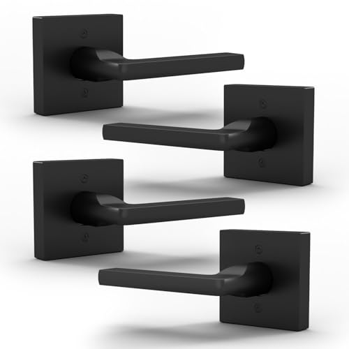 Image of Mega Handles Prime Dummy Door Handles - 4 Pack Heavy Duty Black Door Handle, Non-Turning Door Handle for Hallway, Closet & French Doors, Single Side, Fits All Standard Doors - Matte Black