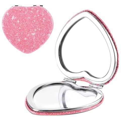 YUXIANLB Heart Shaped Compact Mirror Cover