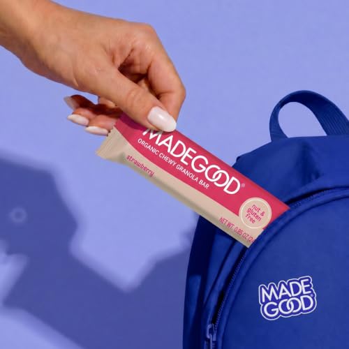 Image of MadeGood Strawberry Chewy Granola Bars, 36 Pack, 0.85 oz Each, Snack Bars