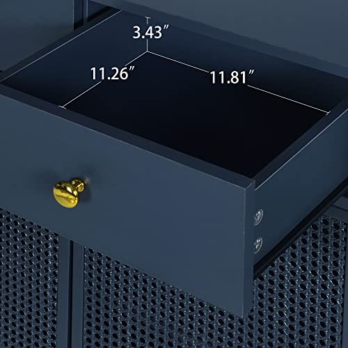 Levnary Sideboard Buffet Cabinet, Storage Cabinet With 3 Drawers And 3 Doors, Accent Console Table With Adjustable Shelves, Media Entertainment Center For Kitchen Living Room Entryway (Blue) #TOP3