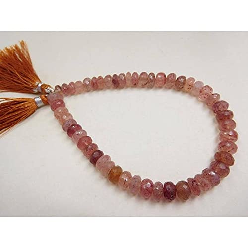 Perles quartz rutile cuivre rondelle micro facettée pour enfilage rang 8"