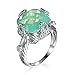 Aeici Anillos Plata Mujer Verde Anillo Niña Plata White-Gold-Plated-Base Cojín para Boda Compromiso Aniversario Día de San Valentín Día de la Madre, Tamaño 12