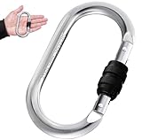 EZYA Carabiner Clips Heavy Duty 25KN/5600LB - 4.3' Large Caribiniers for Hammocks, Rigging, Gym, Yoga - Steel Caribeana