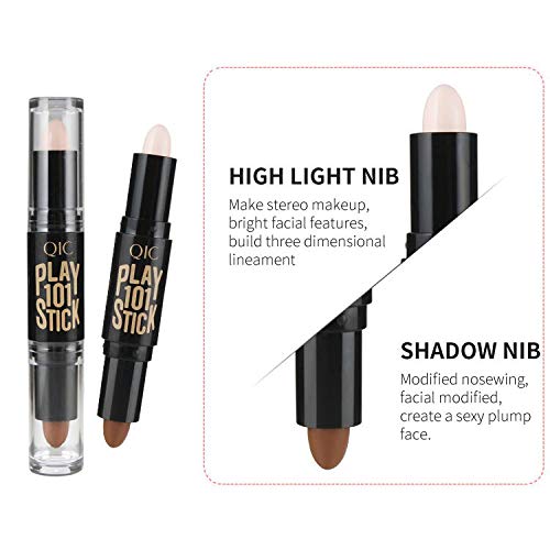 Makeups Qic Cosmetic Water-Proof Double-End Highlighter And Shimmer Stick Concealer Face Makeup Whitening Concealer Retouched Face Silhouette (Color : Color2) #TOP2
