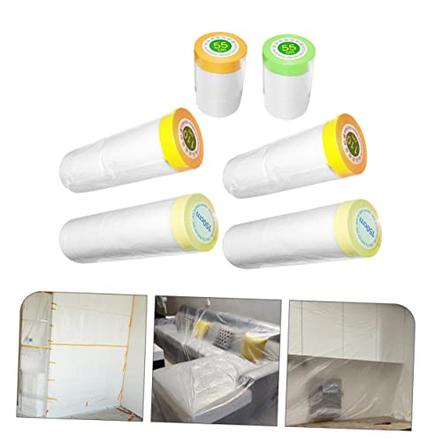 UKCOCO 6 Rolos Papel De Máscara Fita e Cortina Filme De Máscara Pré-gravado Fita Adesiva Variada Fit