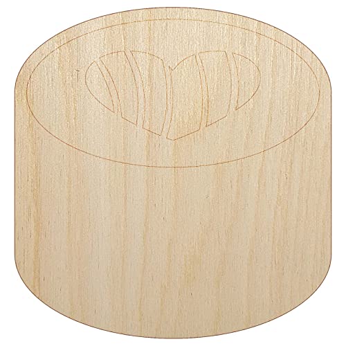 Sushi Roll with Heart Unfinished Wood Shape Piece Cutout for DIY Craft Projects - 1/4 Inch Thick - 6.25 Inch Size
