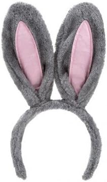 Bunny Ears Headband GREY & Rabbit TAIL Rabbit Ears Easter Costume Dressing Up