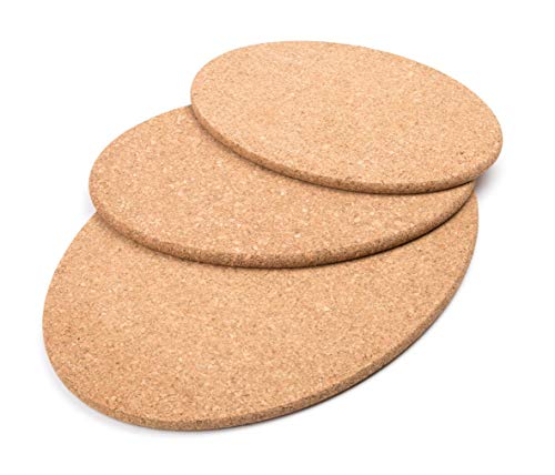 Fox Run 3-Piece Cork Trivet Set, 10.25 x 14.5 x 1.25 inches, Brown