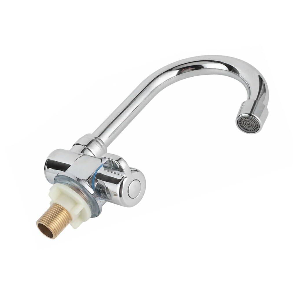 Grifo para RV, Frío, Grifo de Agua Plegable, rotación de 360 Grados, Montaje de 1/2 Pulgadas para Autocaravana, Grifo de Cobre Funcional
