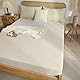 Luofanfei Muslin Baumwolle Spannbettlaken 180x200 Beige Boxspringbett Frottee Topper Weich Uni Atmungsaktiv Bettlaken für Hohe Matratze bis 25-30 cm