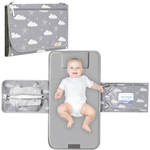 Image of PHOEBUS BABY Diaper Changing Pad, Extra Large Portable Changing Pad for Baby with Wipes Holder, Foldable Travel Diaper Changing Mat with Shoulder Strap