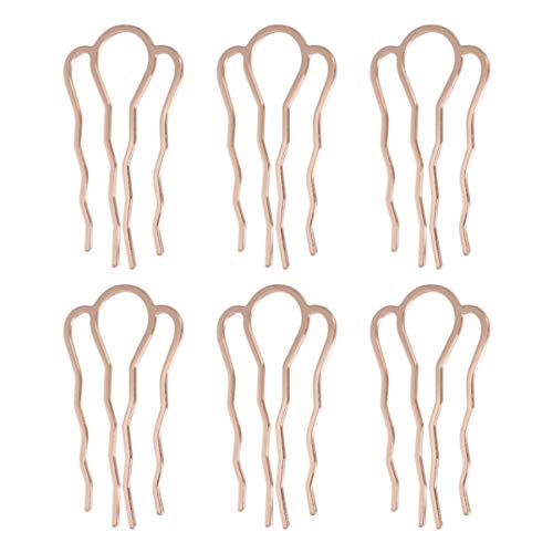 Peines metálicos de 4 dientes Lurrose vintage 6 pcs miniatura 1