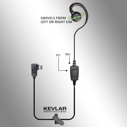 Auricular PTT USB-C sobre la oreja Klein Electronics para sistemas Android e iOS 3