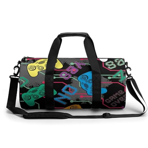 Sac de sport contrôleur de jeu motif manette format duffel bag 45x23x23cm pour voyage et gym