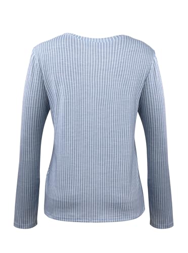 LilyCoco Striped Shirt Women Fall Tunic Crewneck Long Sleeve T Shirt4