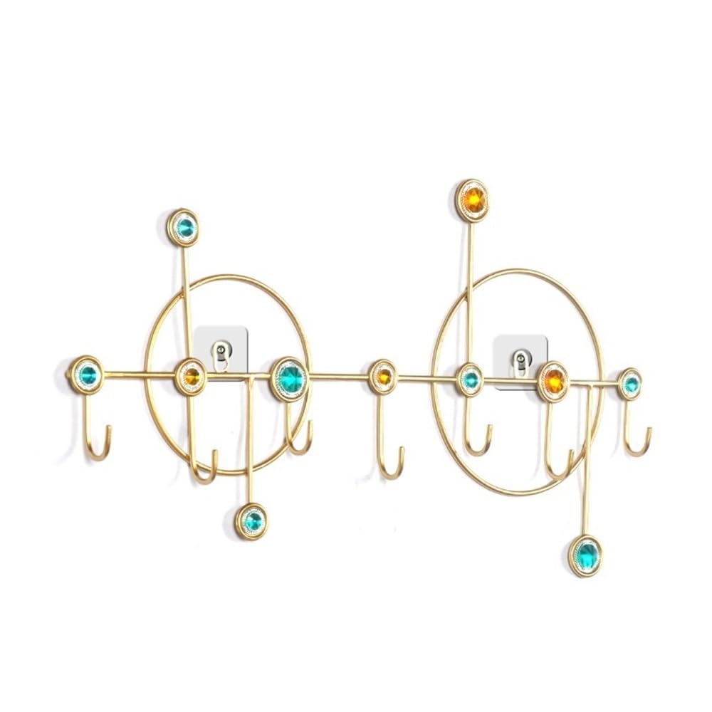 Zthyshoz Gold Coat Hooks Creative Wall Mounted Coat Rack With 7 Hooks Decorative Key Clothes Hook For Entryway, Bedroom, Porch(Gold)