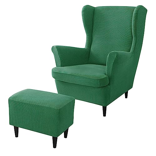 rackbone - rackbone Ohrensesselbezüge, Ohrensessel-Bezug und Ottoman-Hocker-Bezug Sofabezug mit elastischem Band waschbarer Sessel-Schutzbezug für Wohnzimmer,17