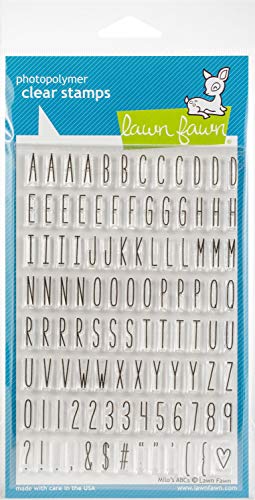 LAWN FAWN Clear Stamps 4"X6"-Milo's ABCs, White